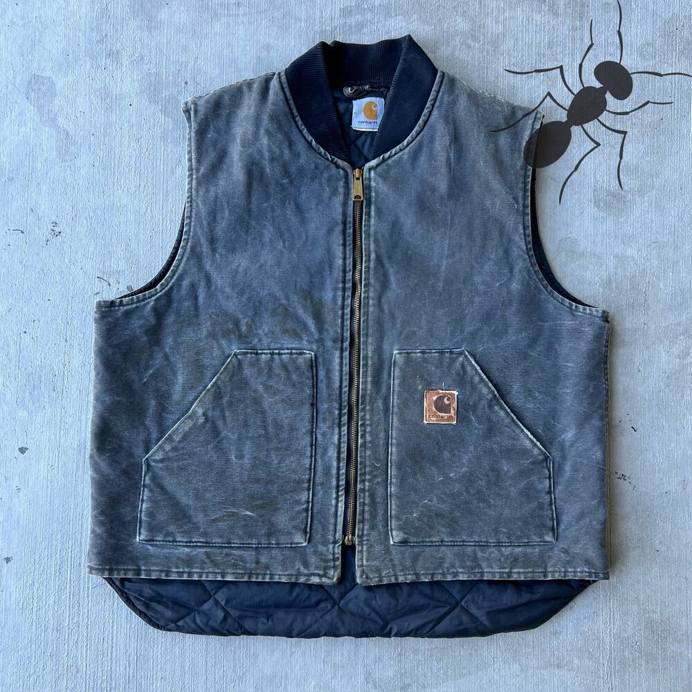 Carhartt faded gray work wear vest
